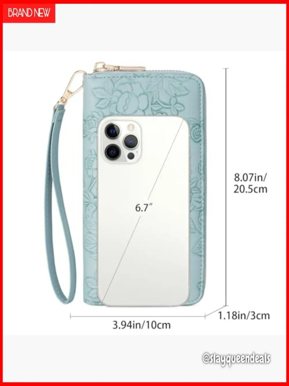 Large Capacity RFID Blocking Leather Wristlet Wallet with Detachable Strap